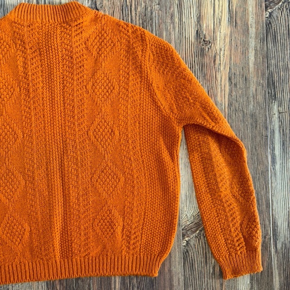 Vtg College Town Of Boston Knit Orlon Acrylic Sweater No Size Tag Burnt Orange - Picture 7 of 8